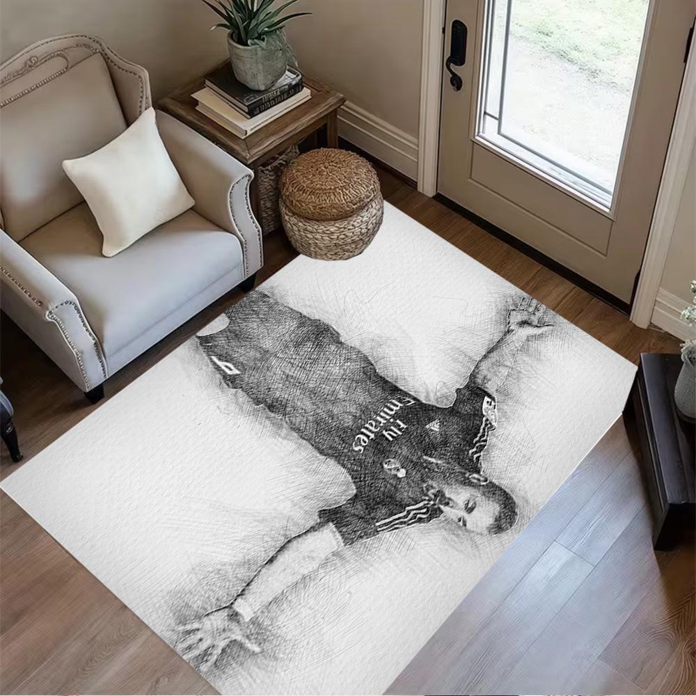 Karim Benzema's Cosmic Celebration Floor Rug Office Rug Perfect for Foyer Game Room Bedrooms Kitchen Anti-slip Rug Office home decor