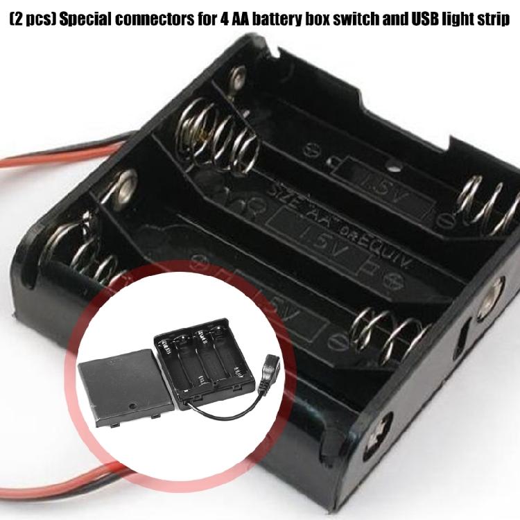 4-слотовый USB-бокс для питания от батарей для светодиодных лент с переключателем Вкл/Выкл, для использования на открытом воздухе