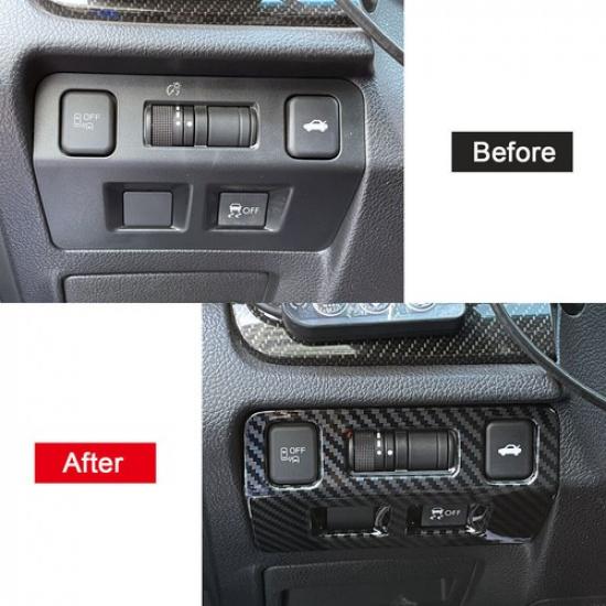 for Subaru WRX STi 2015- Carbon Fiber Interior Head Light Switch Cover Trim