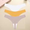 3PCS Seamless Thong Women Ice Silk T-back Intimate Solid Breathable Crotch Briefs Sexy Tanga Multiple 10 Color Lingerie