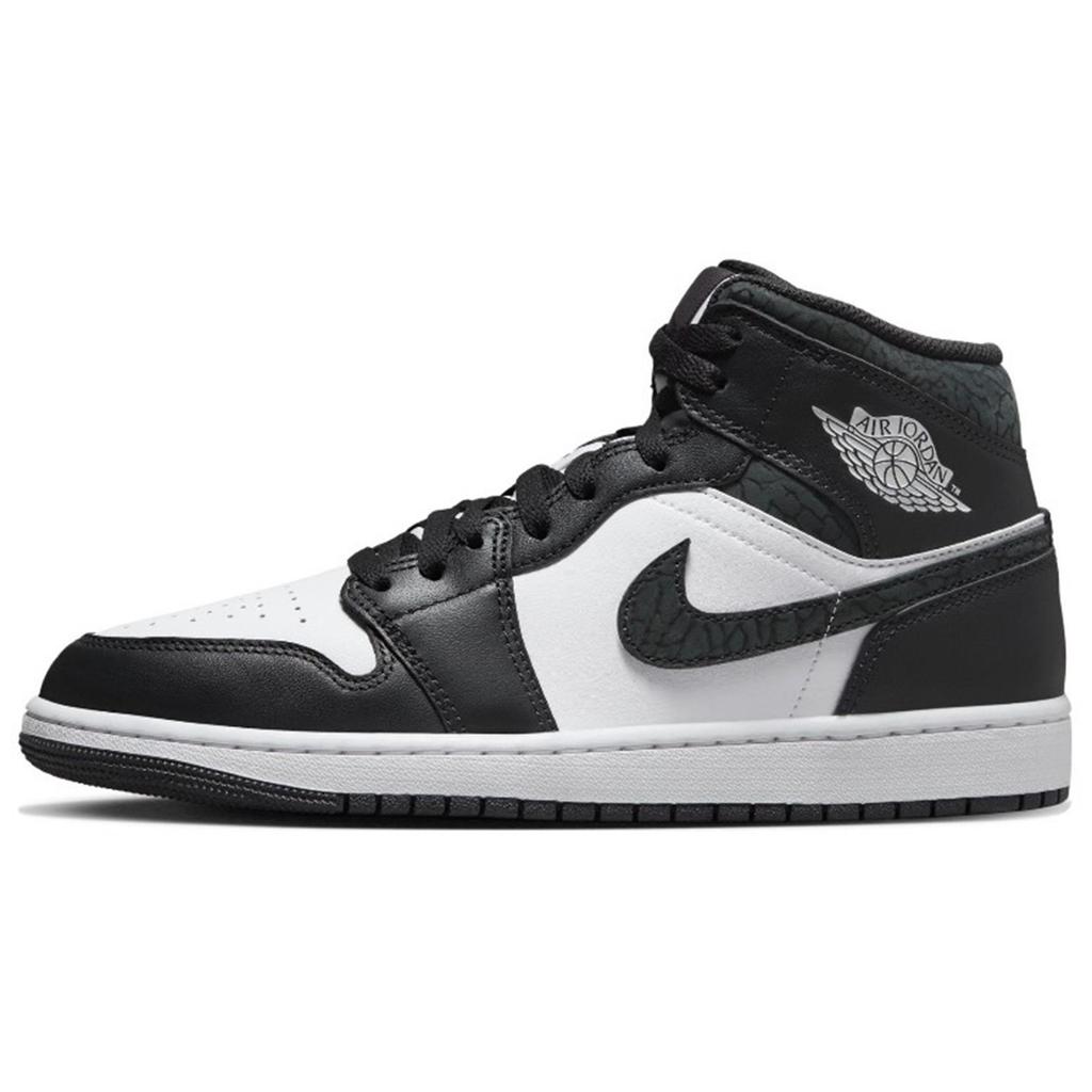Jordan Air Jordan 1 Mid SE 'Panda Elephant' Износостойкие Средние Винтажные Баскетбольные Кроссовки Мужские Черные Красные FB9911-001(Команда1284- S)