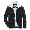 Men's Corduroy Jacket, Men's Winter Velvet Lapel Jacket, Trendy Retro Sherpa Cotton Coat