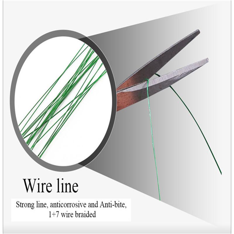 FTK Рыболовный стальной крючок и поводок из 20 предметов с поворотным зажимом 12 см/4,724 дюйма 16 см/6,30 дюйма 20 см/7,874 дюйма