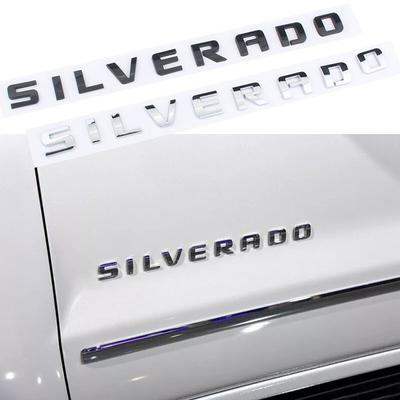 3D наклейка на боковое крыло багажника автомобиля для SILVERADO с буквами, логотипом, серебристо-черной заводской табличкой, аксессуары для автозамены