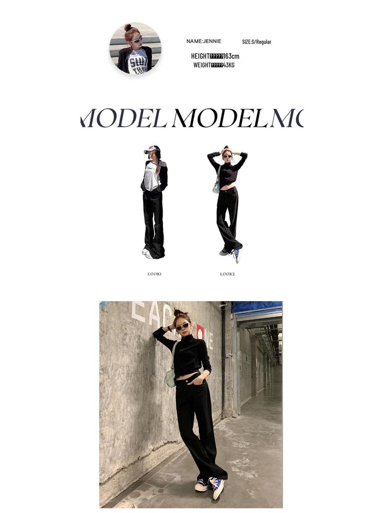 Женские черные джинсы микро-клеш с высокой посадкой 2025 - Осенние стройнящие, свободного кроя, универсальные драпирующиеся брюки в пол