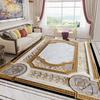 Luxury Style Golden Large Size Carpet Living Room European Decoration Sofa Area Rugs for Bedroom Washable Entrance Mats Non-slip