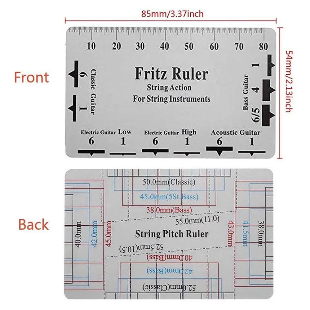 Miwayer Guitar Neck Notched Straight Edge Luthiers Tool with String Action Ruler Gauge For Gibson For Fender Electric Guitar