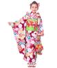 Kimono 7 Years Old Girl Full Set Date Knotted Folding Shiko Birana 2 Waist Ayaka [KYOETSU] Shichi-Go-San (kimono, Collar, Undergarment, Obi, Sandals,