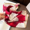 Korean 3D Overlapping Rose Silk Scarf: Women's Temperament Accessory & Gift, Small Square Design