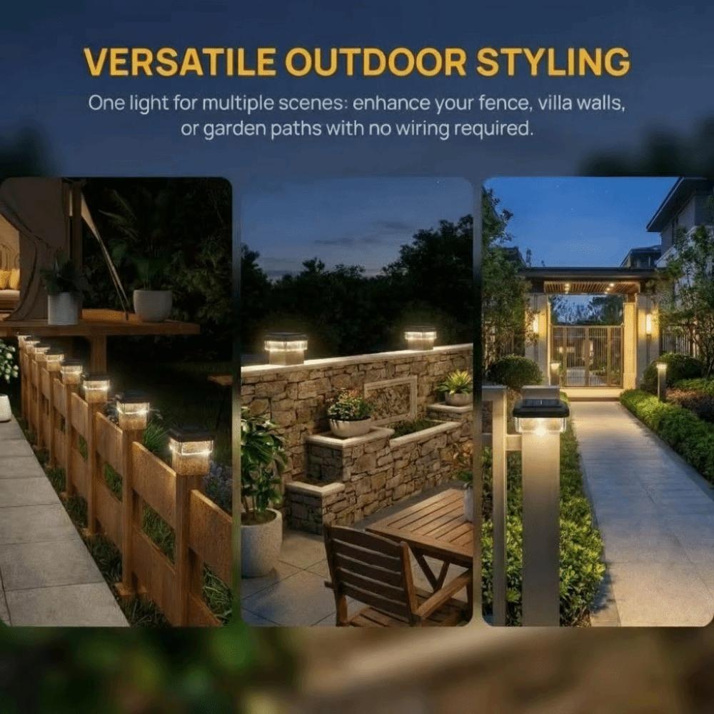 LED Light Solar LED Post Cap Light Solar Powered Deck Lighting High Quality Pathway Lighting