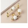 Modern Colored Ceramic Furniture Handle Golden Wardrobe Cabinet Handles Closet Door Knob Dressing Table And Drawer Pull Hardware