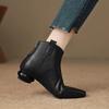 Модные ботильоны с острым носком, одинарные ботинки, новые на низком каблуке, мягкая основа, осень и зима, женские 2025 новые
