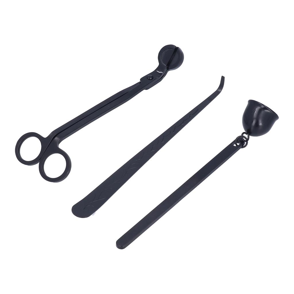 Главная Набор для обрезки фитиля свечи Изысканный элегантный дизайн лотка Полный набор инструментов 3 в 1 Гаситель для свечей