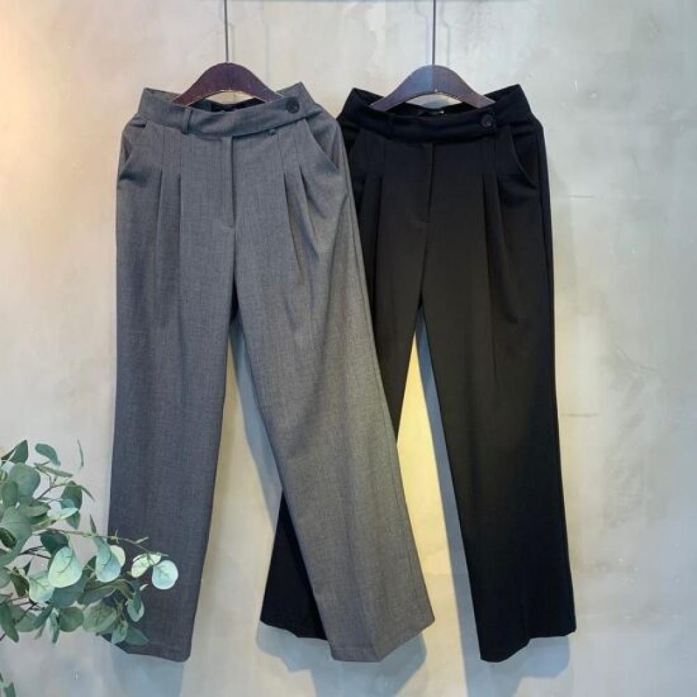 C S In The Room Women S Side Button pIn tuCk Wide SlaCk pantS 2 Color