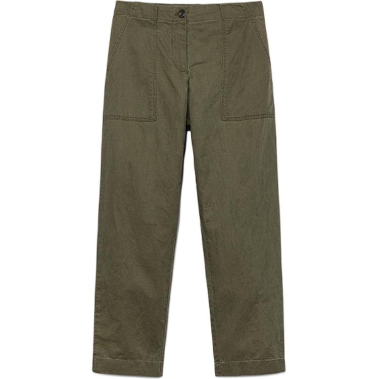 Timberland SS25 Однотонные дышащие повседневные свободные карго-штаны для улицы Женские брюки Армейский-Зеленый A67DQ-A58