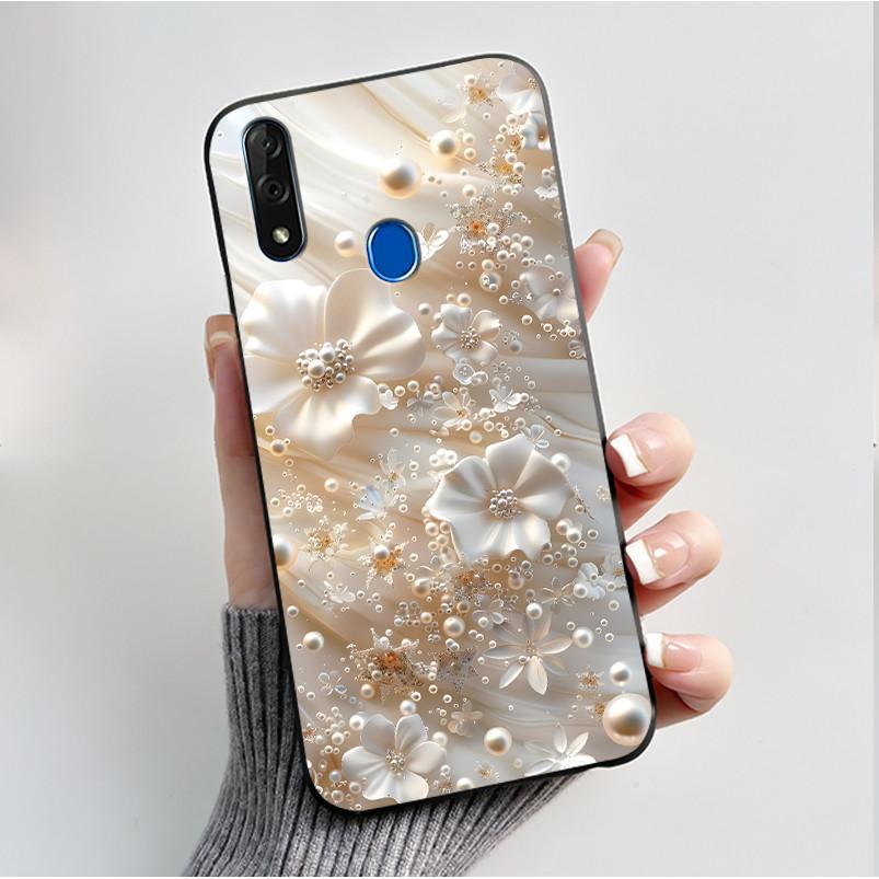Чехол с рисунком для ZTE Blade V10 Fundas Ударопрочный Coque Capa Мягкий силиконовый Черный корпус Милый цветочный мультяшный чехол