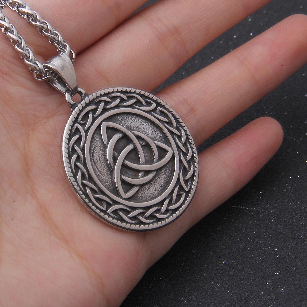 Оловянный кулон-подвеска «Кельтский троичный узел», медальон с гербом семьи викингов и ирландцев с переплетающимся узором (Ювелирные изделия Маллен)
