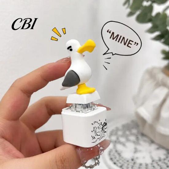 Decompression Keychain 1/2Pcs Seagull Mine Button Keychain, Rechargeable Fidget Clicker with Real Pocket-sized Stress Toy Sound & LED Light,