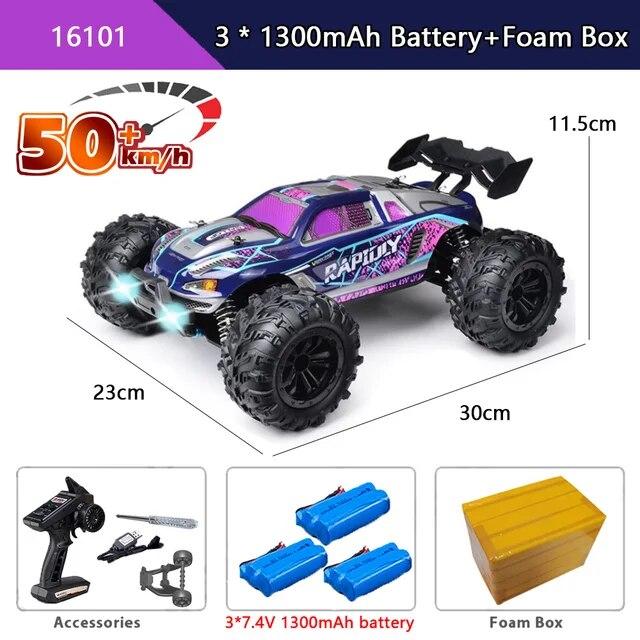 Новый автомобиль 4x4 с дистанционным управлением, 50 км/ч, со светодиодными фонарями, внедорожный 4x4, высокоскоростной дрифтовый монстр-трак, бесщеточный гоночный автомобиль для детей и взрослых, игрушки в подарок