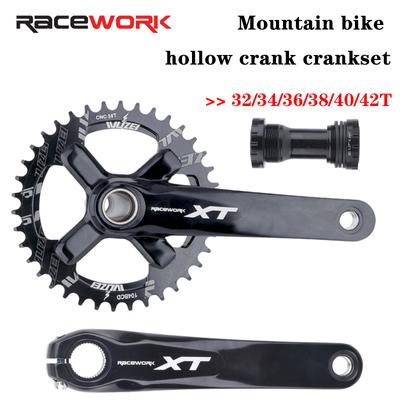 RACEWORK XT Hollowtech Mtb Шатуны для велосипедных шатунов Интегрированная свеча Pe 2 Короны Шатуны для горного велосипеда 104