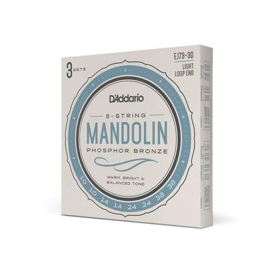 Струны для мандолины из фосфорной бронзы, 3 комплекта D'Addario .010-.038 EJ73-3D []