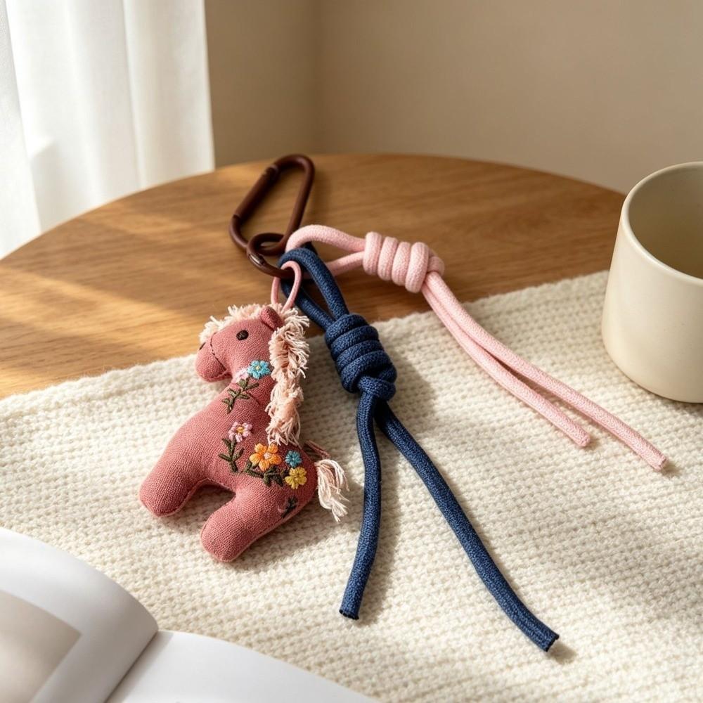 Polyester Plush Pendant Soft Texture Backpack Charm Vintage Cloth Animal Keychain Gift