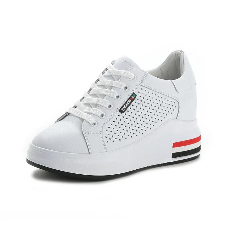 Height-enhancing Women's Casual Shoes Genuine Leather Women Sports Shoes Sell Comfortable Warm Women Casual Shoes for Winter