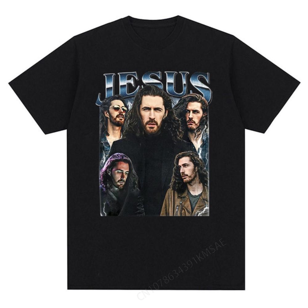 Limited Hozler Jesus Vintage T-shirt Men's Gothic Short Sleeve Tshirts Unisex Casual Cotton Ove