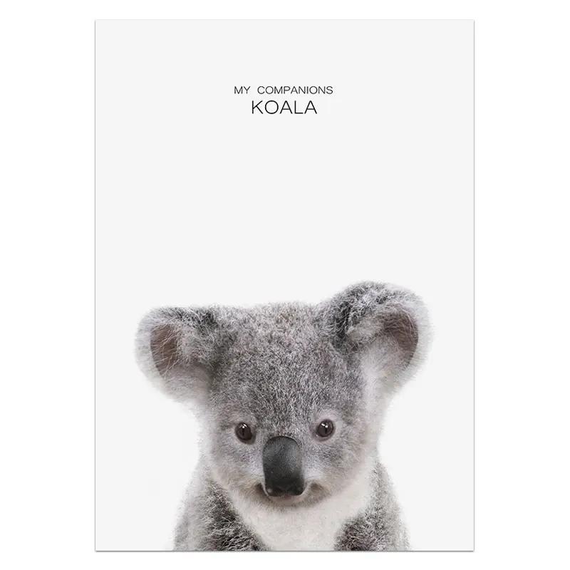 Плакаты и принты с животными, кролик, жираф, свинья, панда, лев, холст, картина, детская настенная живопись, скандинавская картина, украшение для детской комнаты