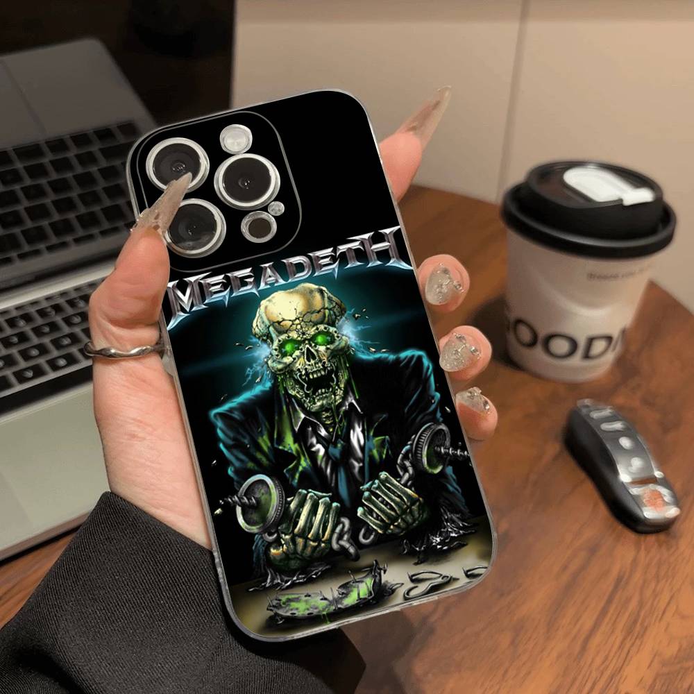 Music Rock M-Megadeth Phone Case For iPhone 17 16 15 14 Plus 13 12 11 Pro Max Transparent Shockproof Cover