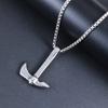 Ancient style ax and hammer texture stainless steel pendant stylishtrendy punk men stainless steel necklace