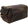 Men's Genuine Leather Toiletry Bag Waterproof Dopp Kit Shaving Bags And Grooming For Travel Groomsmen Gift Men Women