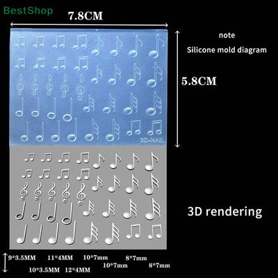 Буквы Музыкальные Ноты Цифры Декор для Маникюра 3D Силиконовые Трафареты Маникюра DIY Форма для Ногтей