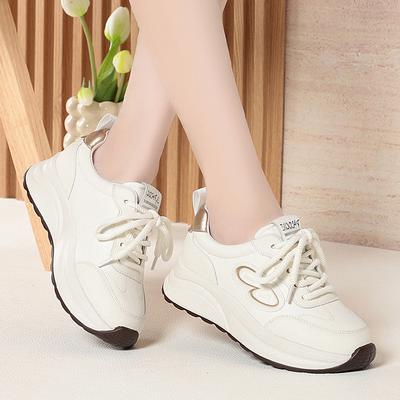 Туфли на толстой подошве белого цвета для женщин, легкие и повседневные спортивные туфли, новые весенние и осенние однобортные туфли, туфли Forrest Gump