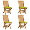 Day and Night - Day and Night Garden Chairs 4 Units with Bright Green Teak Wood Cushions