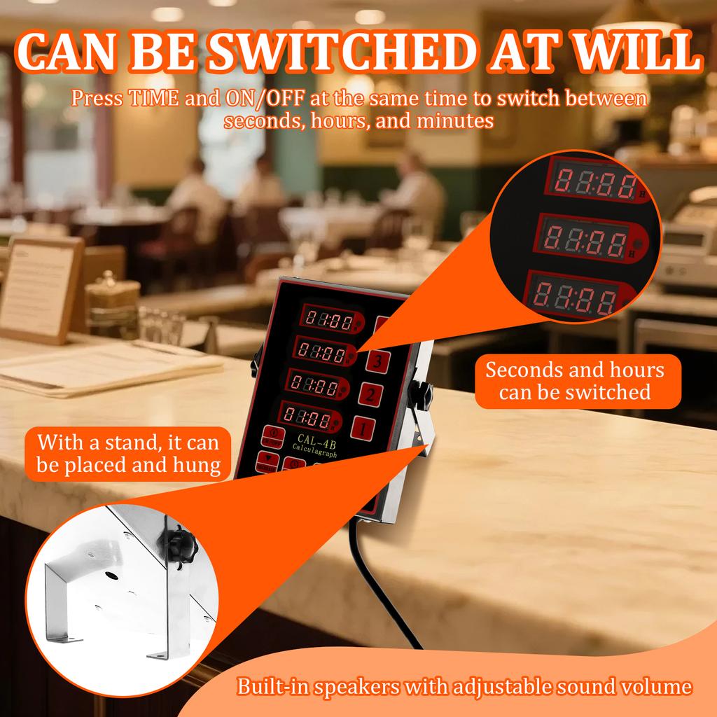 4/6 Channel Stainless Steel LED Technology Kitchen Timer Loud remind Digital Kitchen Timer Reminder Function Commercial Cooking