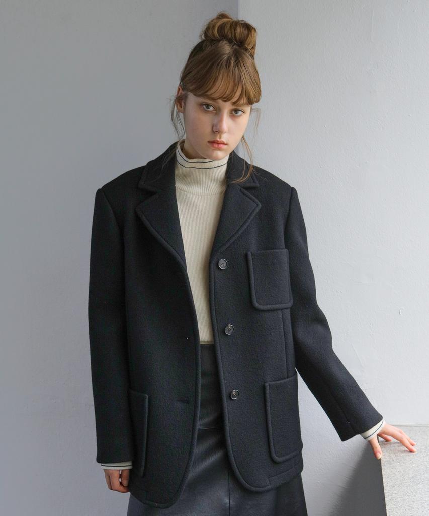 PAUL&ALICE Line Turtleneck Pullover / Ivory