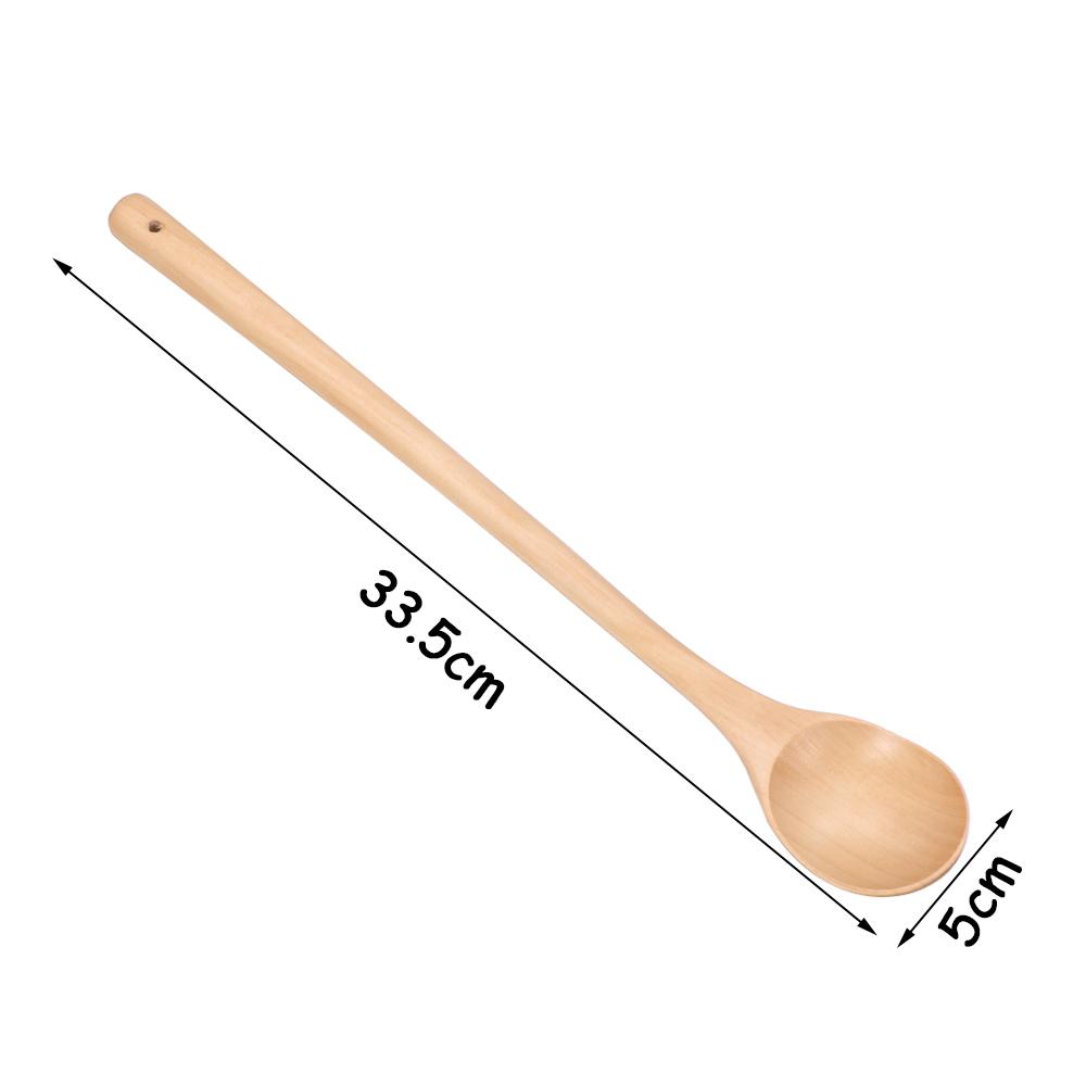 Natural Wooden Large Soup Scoops Long Handle Cooking Scoop Wood Ramen Rice Spoon Soup Ladle Catering Tableware Kitchen Utensil