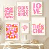 Скандинавские Позитивные Вибрации Девочки Розовые Вдохновляющие Цитаты Плакаты Печатная Картина Абстрактная Холст Живопись Настенное Искусство для Домашнего Декора