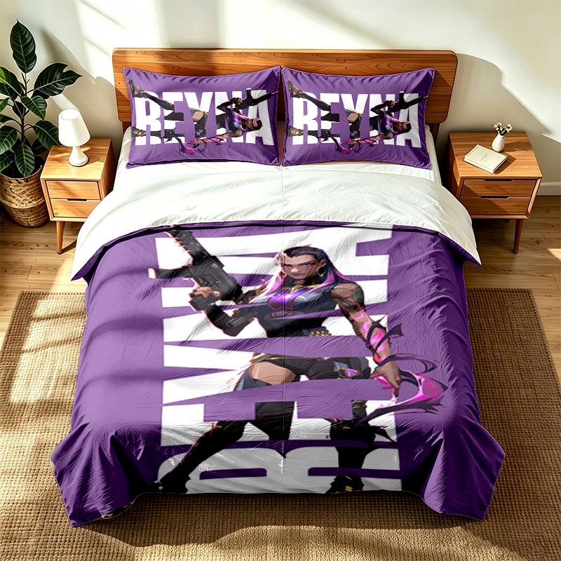 VALORANT (23) 3pc set suitable for master bedrooms soft and comfortable an ideal gift for family and friends Includes one duvet cover and two pillowca
