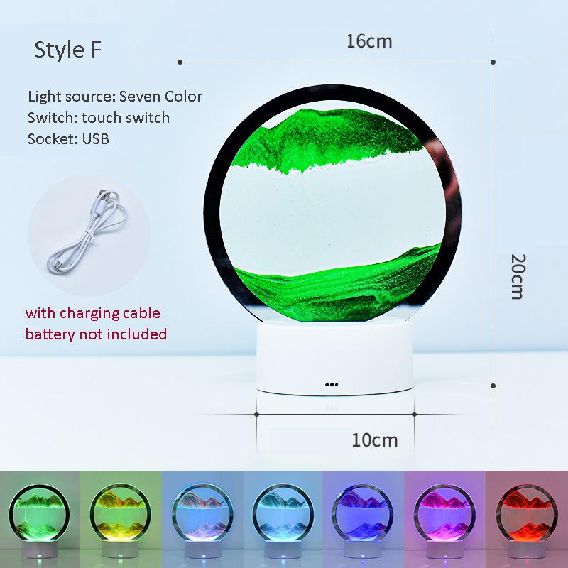 Светодиодная лампа для песка, художественная рамка с движущимся песком, RGB USB, песочные часы, 3D, глубокий морской пейзаж, дисплей в движении, украшение, ночник