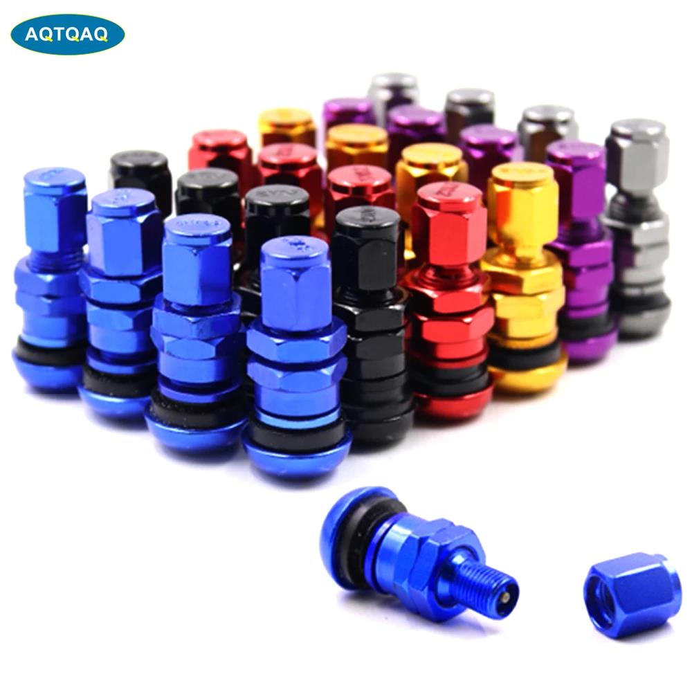 4Pcs Car Truck Motorcycle Valve Short Stems Metal Bolt Tire Valve Stem Kit with Dust Cap Stem Caps1