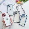 Роскошный прозрачный силиконовый чехол с гальваническим покрытием для iPhone 17 Pro 16 15 14 13 12 11 Pro Max Plus Air Чехол с защитой объектива Задняя крышка
