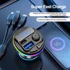 Bluetooth 5.0 FM Transmitter Car Kit MP3 Modulator Player Handsfree Audio Receiver With 3 In 1 Charge Cable for IPhone Huawei