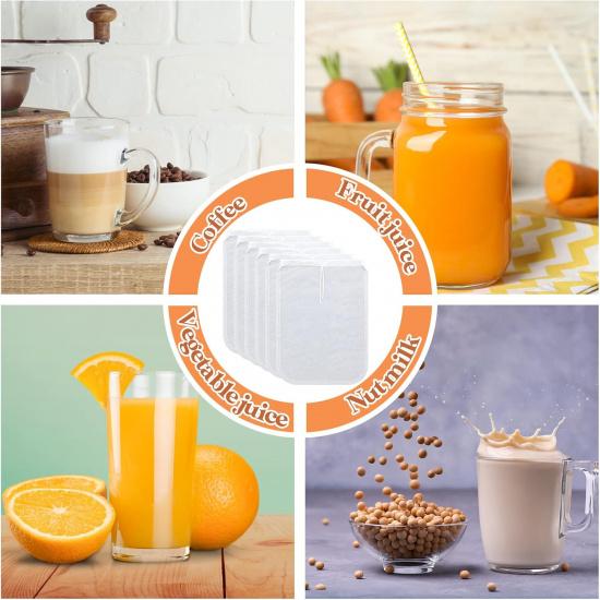 Tudomro 12 шт. Мешочек для орехового молока Многоразовый Безопасный для пищевых продуктов Нейлоновый мешок-сито Сетка для орехового молока для процеживания Миндаля, Кофе, Соков, Йогурта, Супа и Тофу, 7,9 x 11,8