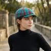 Удобная плоская кепка с козырьком, принт, клетка, восьмиугольная беретка, унисекс, берет художника, сезон: весна