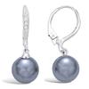 [F6856] - Silver Sleepers 'Pearl Beauty' Gray Silver White (rhodium-plated) - 7 Mm