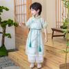 Летний новый детский бамбуковый комплект ханфу 2025: Халат с коротким рукавом в древнекитайском стиле для мальчиков.