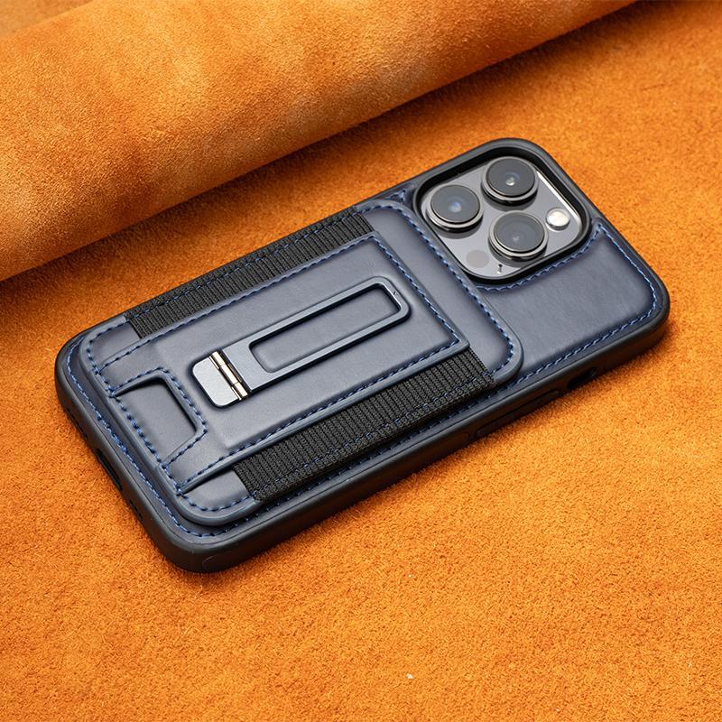 Suitable for Apple 16promax Phone Case Card Holder, IPhone15 Exposed Label 14 Full Cover 13 Anti-drop Men's Leather Case