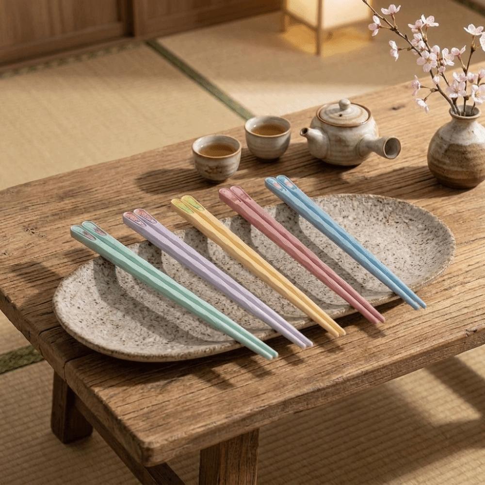 5Pairs Reusable Sushi Chopsticks Lightweight Traditional National Tide Chopsticks Home Use